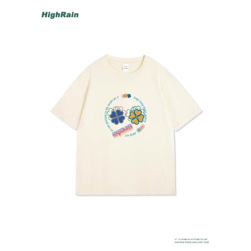 HighRain2026新款四叶草印花短袖