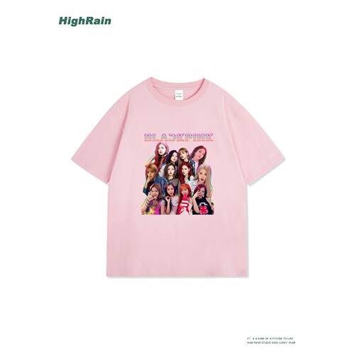 2026新款BLACKPINK同款T恤女粉色