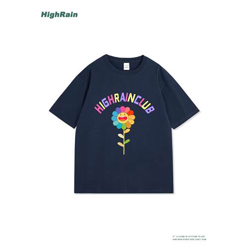 美式小众落肩宽松印花短袖T恤潮