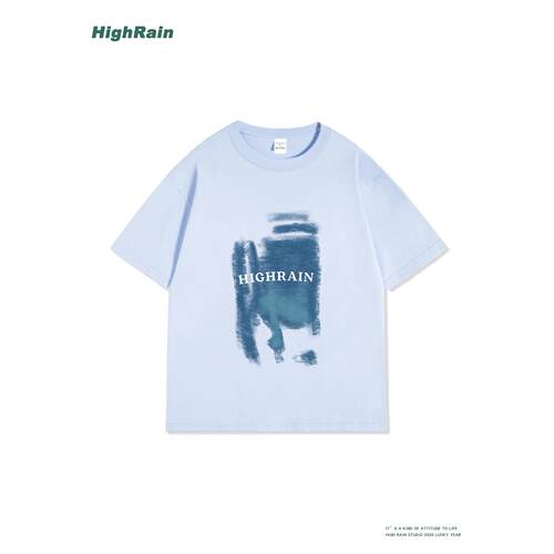 HighRain2026夏季新款浅蓝短袖风