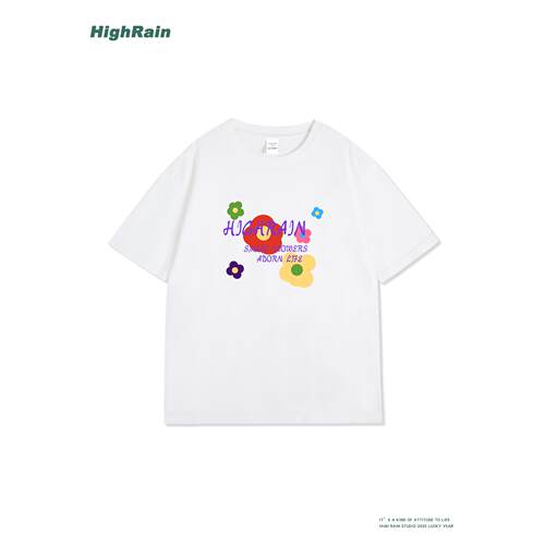 HighRain白色短袖T恤2026新款彩