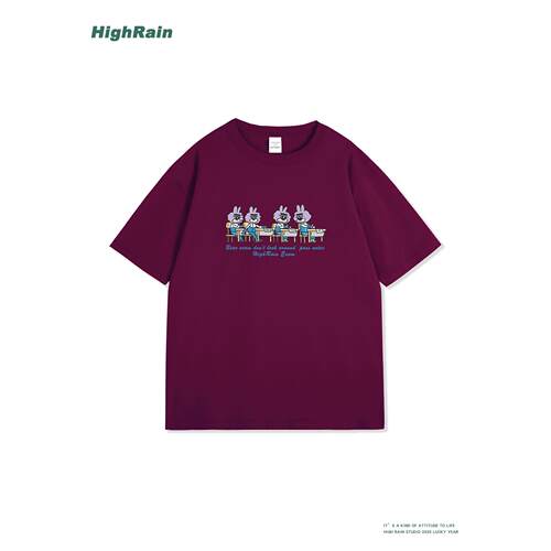 HighRain趣味考试兔子印花T恤潮