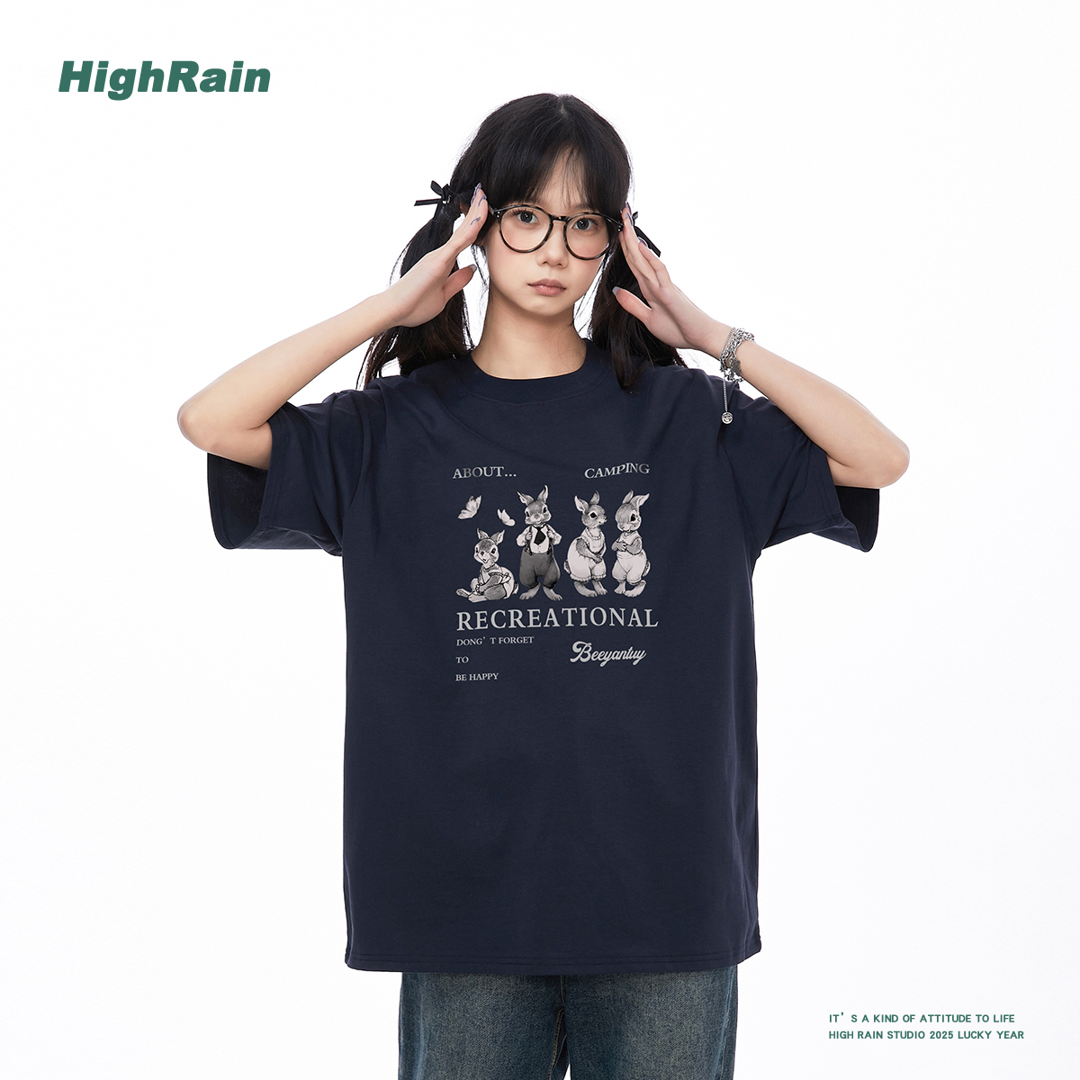 可爱兔子短袖上衣女高级感