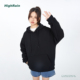 HIGH 潮 套头帽衫 RAIN美式 重磅420g加绒连帽卫衣黑色纯色男女同款