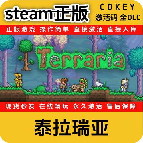 泰拉瑞亚Terraria正版steamcdkey入库国区全DLC激活码全球区游戏