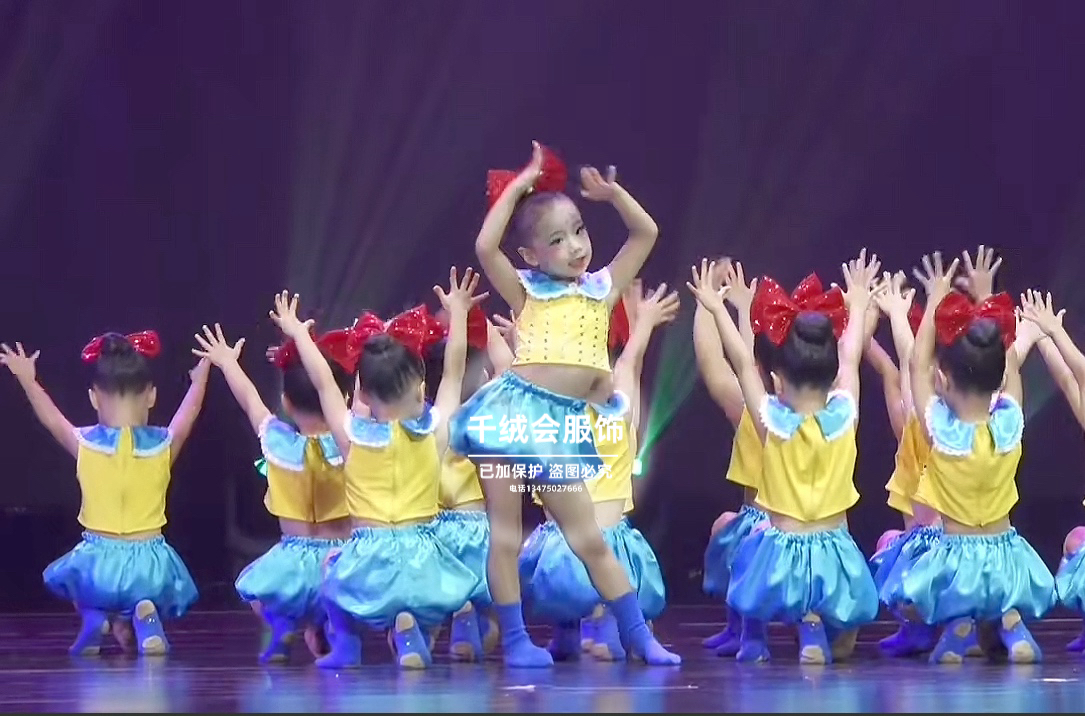 中国芭比儿童演出服女童蓬蓬裙表演服幼儿园舞蹈服女童公主演出服