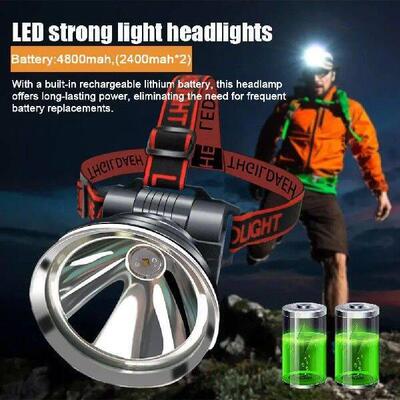 LED Strong Headlight Lithium Battery Outdoor Waterproof
