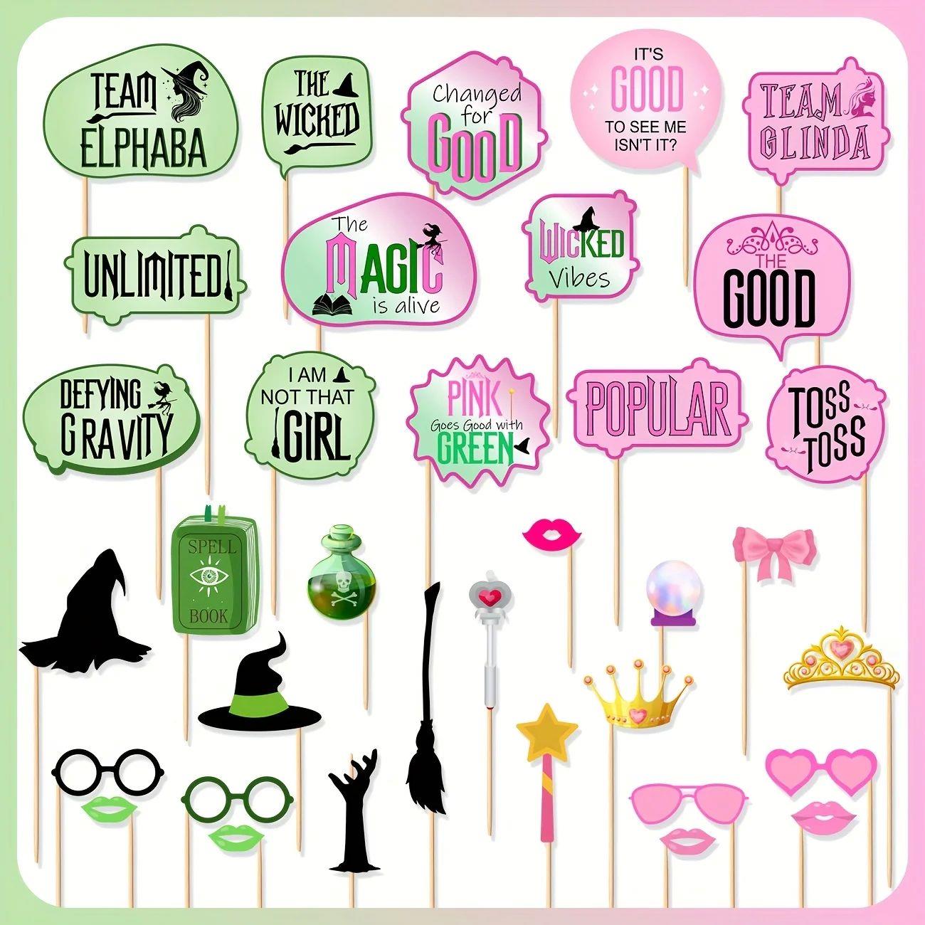 25PCS Wizard Birthday Photo Booth Props Kit - Wicked Happy B