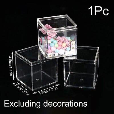 1pc With Cover Food Candy Storage Containe Mini Acrylic