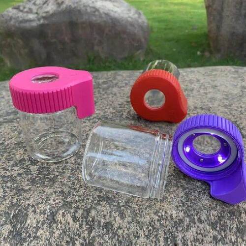 Transparent LED Glass Seal Storage Jar Light-Up Airtight