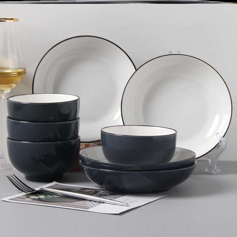high quality 18-piece set of bowls and plates ceramic bowls