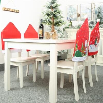 Party Christmas Decoration Table Red Hat Decor Dinner Chair