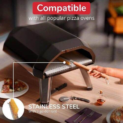 1 PCS Pizza Oven & Stone Brush With Scraper 21In - Clean