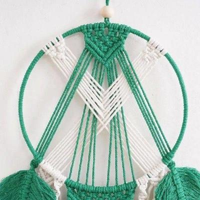 67JE Handwoven Cotton Rope Dreamcatchers Wall Hanging