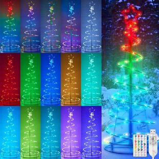 1.2/1.5/1.8m LED Spiral Christmas Tree Lights Timer 8 Mode