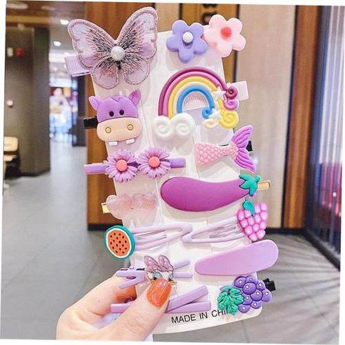 14psc children hair clip side clip cartoon hair accessories