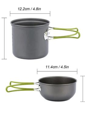 Camping Cookware Mess Kit Ultralight Camping Pot Set Outdoor