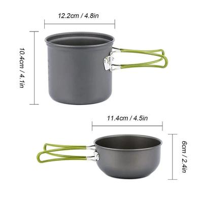 Camping Cookware Mess Kit Ultralight Camping Pot Set Outdoor
