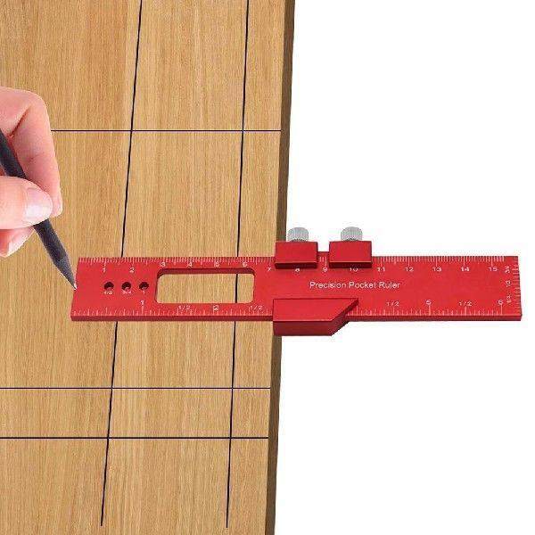 1pc Carpentry Woodworking Line Ruler itioning B