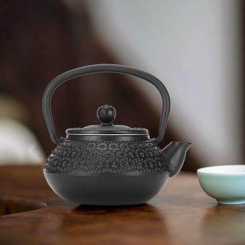 Cast Iron Tea Pot 0.3L Rindrop Type Kettle Boiler Set For