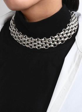PuRui Punk Chunky Chain Choker Necklace for Women Hip Hop Go