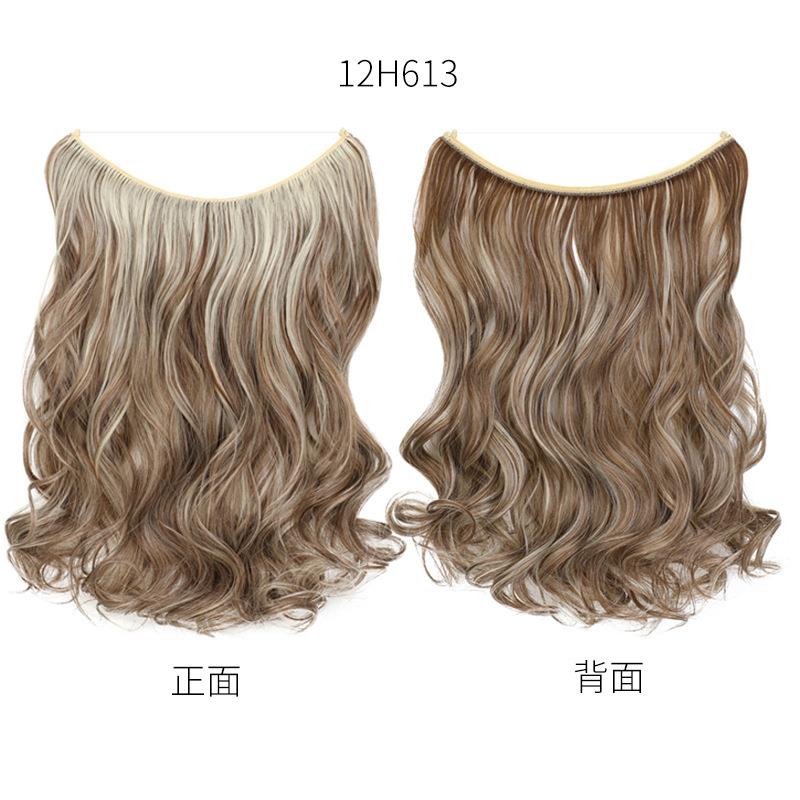Fishing line hair curtain, long curly hair, seamless hair e