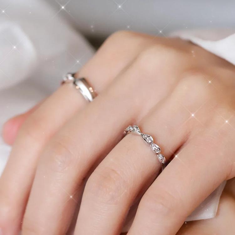 New Princess and Knight S925 Sterling Silver Couple Ring for