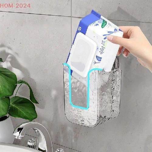 Wall Mounted Tissue Box With Suction Cup Punch Free Paper