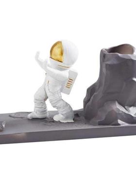 display resin astronaut pen holder mobile phone holder pract