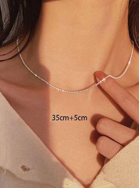 Silver Color Sparkling Necklace For Women Trendy Clavicle Ch