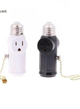 1pc White Black US Power Plug To E26 To US Bulb Adapter