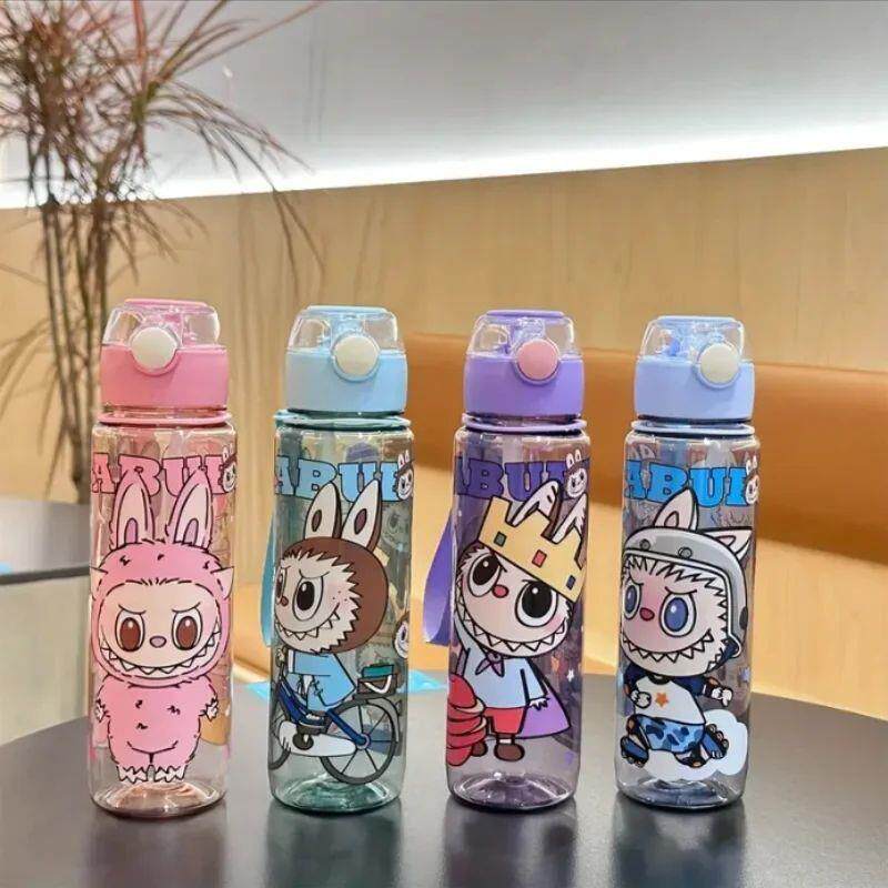 BPA-Free Visually Appealing Cartoon Water Bottle with Straw