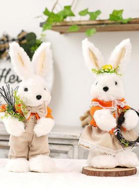 Easter Decorations Cute Plush Easter Bunny Ornaments Doll Ho