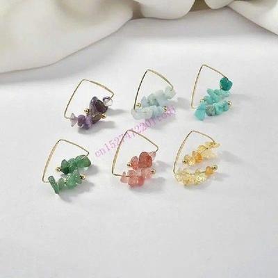 M76B 1 Set Natural Irregular Gemstones Beads with Jump