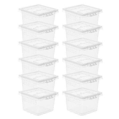 20pcs Pet Feeding Box Clear Reptile Cage Aquarium Terrarium
