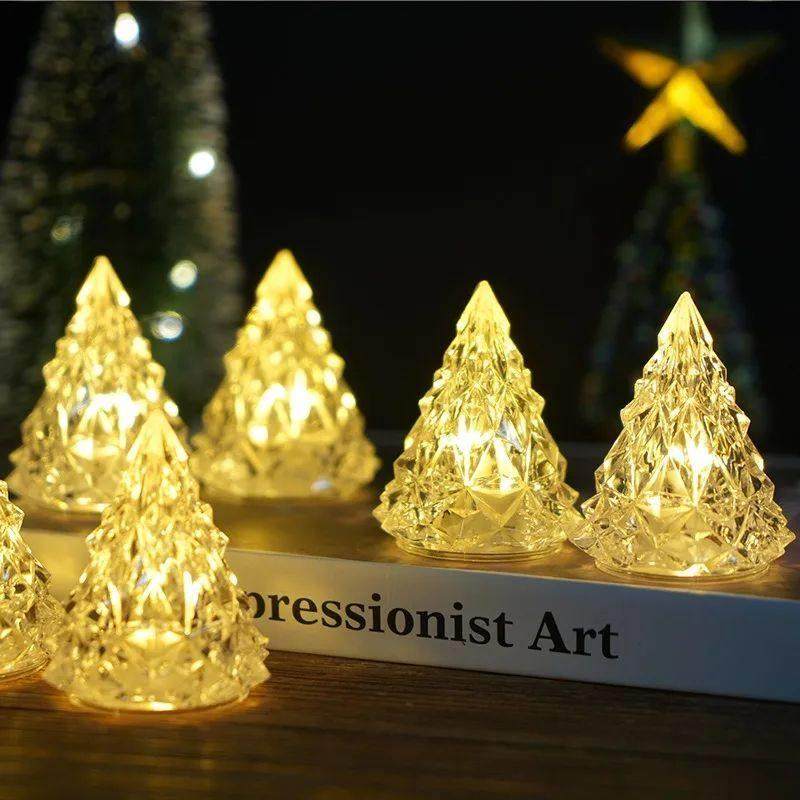 3Pcs Christmas Decoration 16CM Luminous Christmas Tree