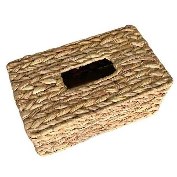 Handmade Tissue Box Holder Handwoven Water Hyacinth Tissue