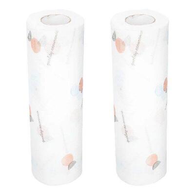 2 Rolls Wash Paper Kitchen Cloths Dry Dishes Towel