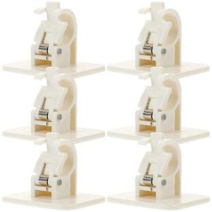 Holders White drill Curtain ABS Rod Hooks 6pcs Shower