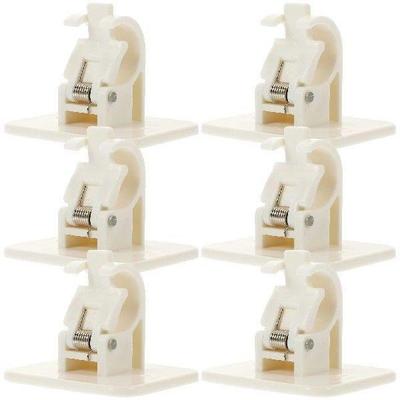 6pcs Curtain Rod Holders White Shower Hooks No-drill ABS