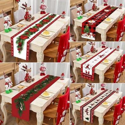 Christmas Table Runner Cloth Merry Christmas Table Decor
