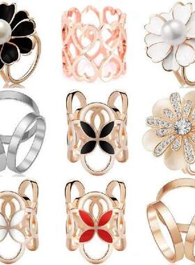 Hot Sale 1pcs Rhinestone Women Scarf Ring Clip Buckle Scarf