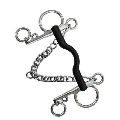 Horse Bit W/Curb Hooks Chain Harness for Training Equipment