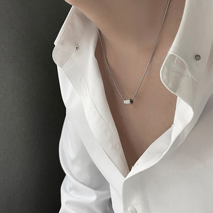 项链男士高级感925纯银痞帅蛇骨链百搭高街设计感嘻哈男士配饰