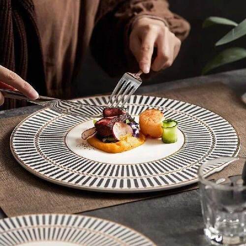 Electroplating Geometry Ceramic Flat Plate Steak Plate