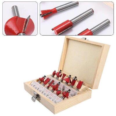 12pcs Router Bit Sets Trimming Straight Carbide Tungsten