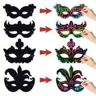 Kids Gifts Half Face Carnival Mask Scratch Card Paper DIY