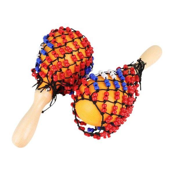 2Pcs Wood Maracas Portable Hand Percussion for Concert Game