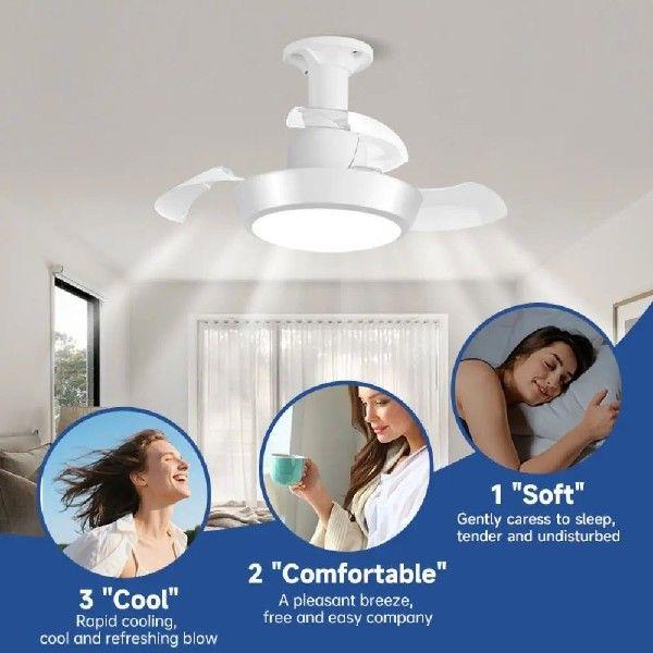 2 in 1 Ceiling Fan Light 3 Lighting Modes Wind Speed
