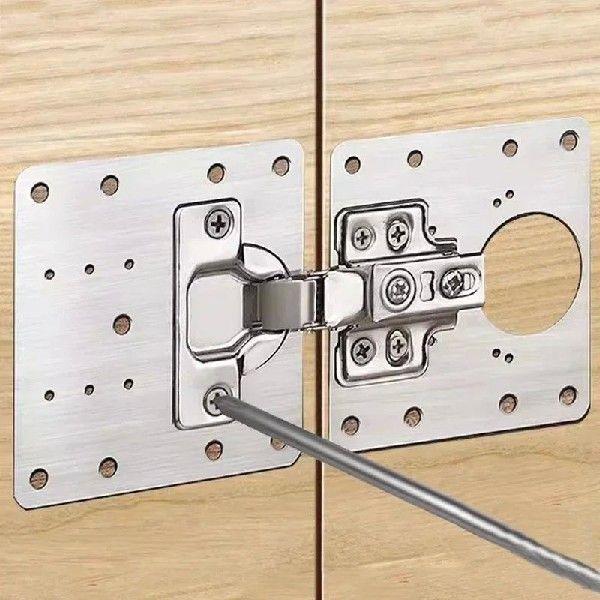 Stainless Steel Cabinet Hinge Repair Plate Kit Furniture